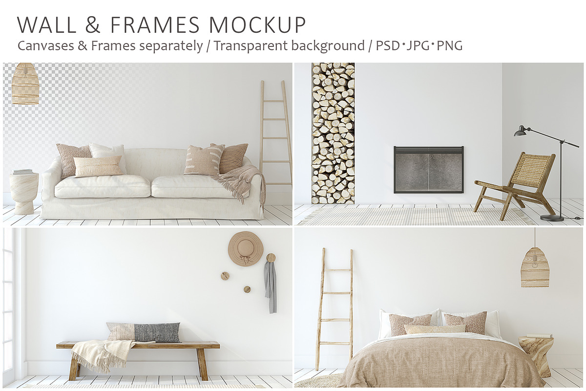 BOHO HOME Wall&Frame Mockups, a Poster Template by MyHomeMockups (Photo 1 of 12)