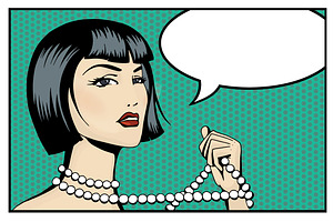 Pop Art Woman With Speech Bubble