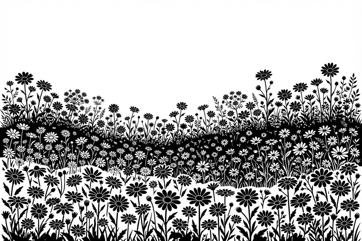 60 Daisy Flower Field Silhouette, a Seasonal Illustration by Amazin_art (Photo 28 of 35)