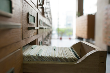 Drawers in archive featuring old, wooden, and archive