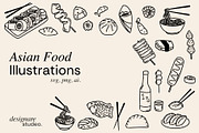 Asian Food Illustrations, a Decorative Illustration by ginni illustrations (Thumbnail 1 of 5)