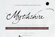 Mythshire vintage script + extras, a Script Font by Twinbrush (Thumbnail 1 of 22)
