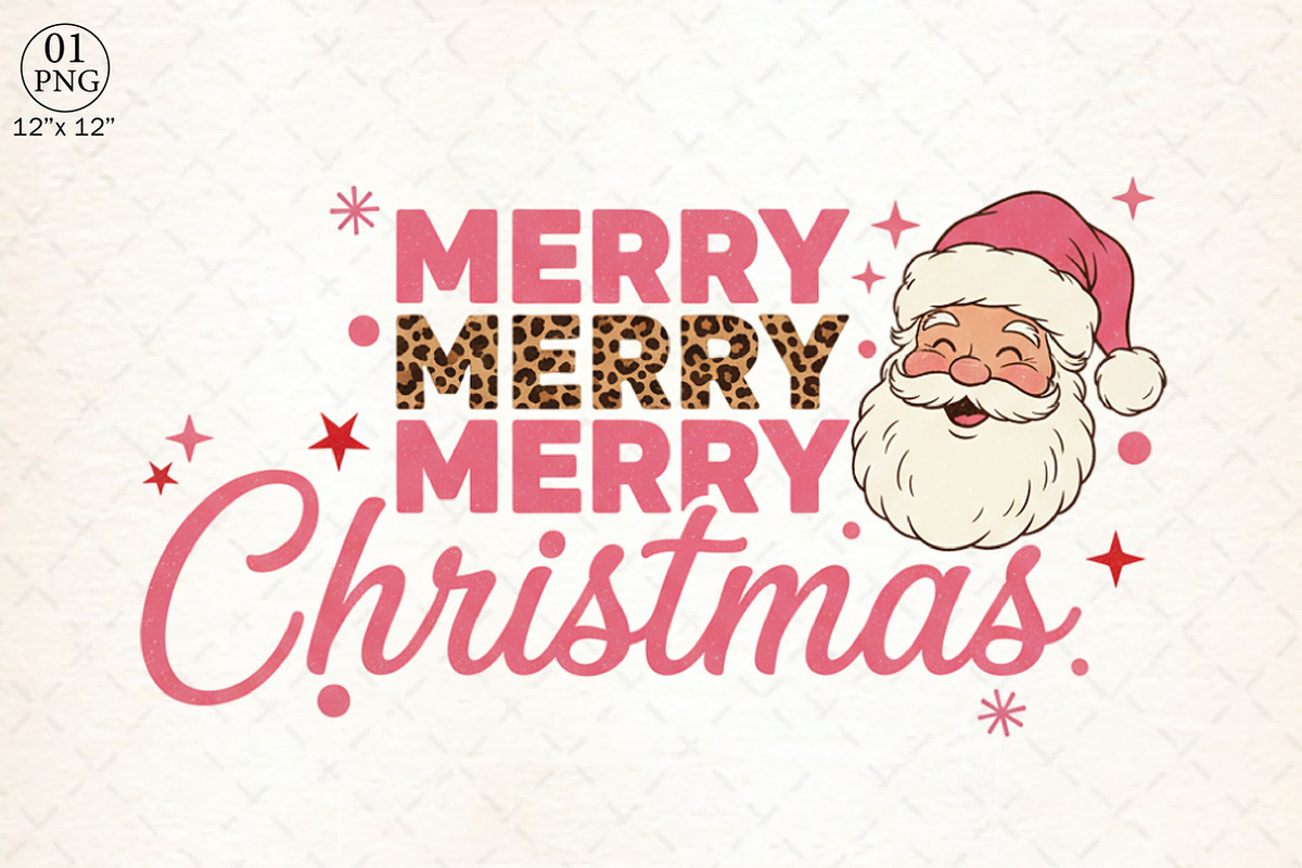 Retro Merry Christmas Santa png, an Illustration by Libby Wishes (Photo 1 of 6)
