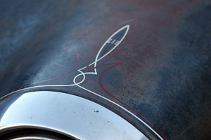 Hot Rod Pinstriping on Patina Car
