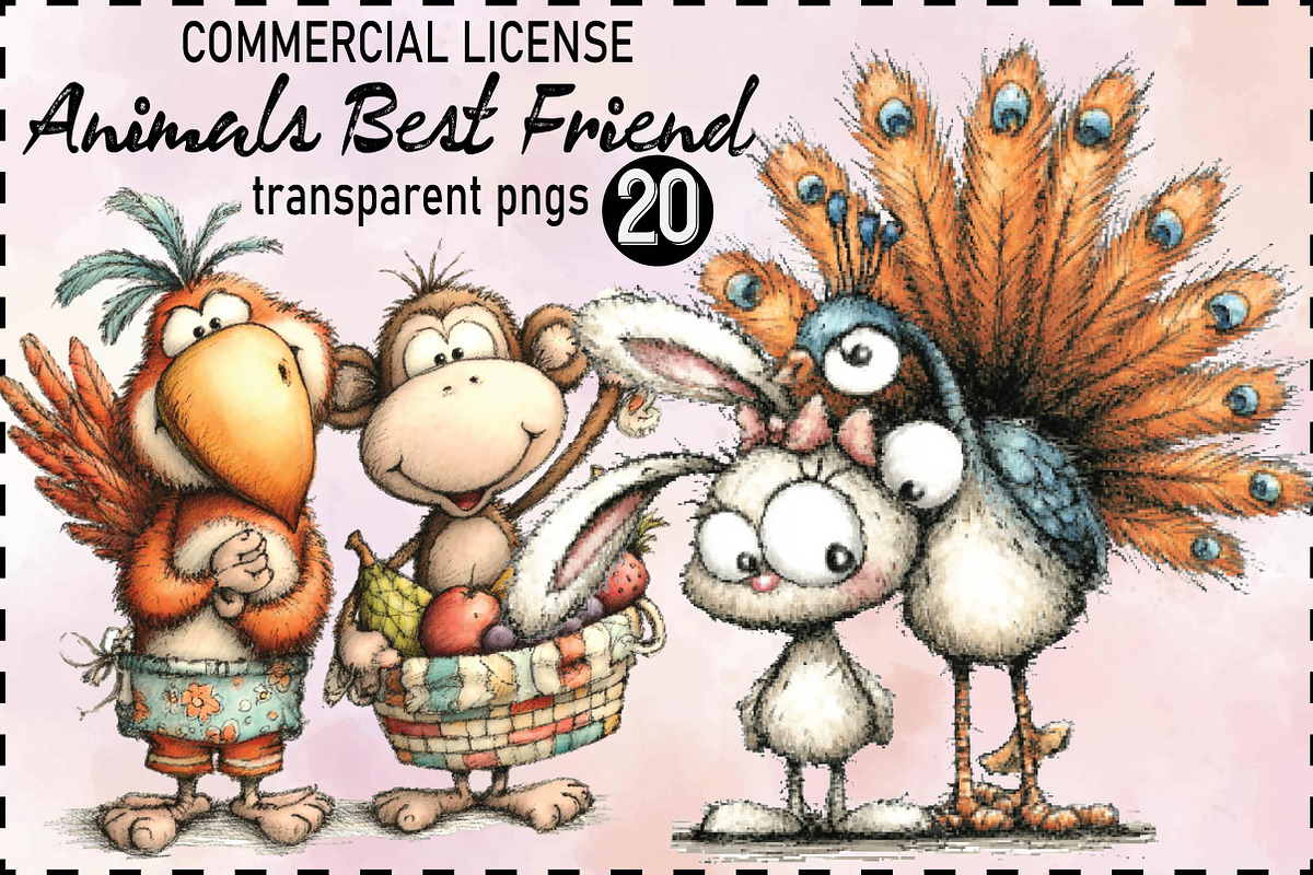 Whimsical Animals Best Friend Clipar, an Animal Illustration by SVGArt (Photo 1 of 9)