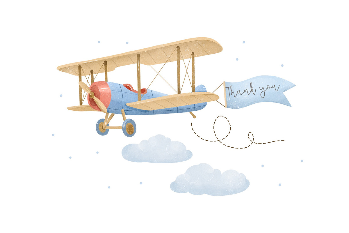 Watercolor Airplanes Clipart, a Transportation Illustration by ArtGiftsStudio (Photo 5 of 5)