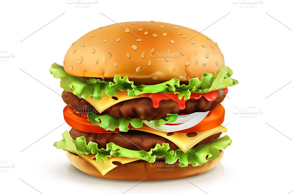 Big Burger Double Burger Vector