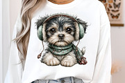 Watercolor Christmas Dogs Clipart, a Transportation Illustration by SinaCreation (Thumbnail 4 of 9)