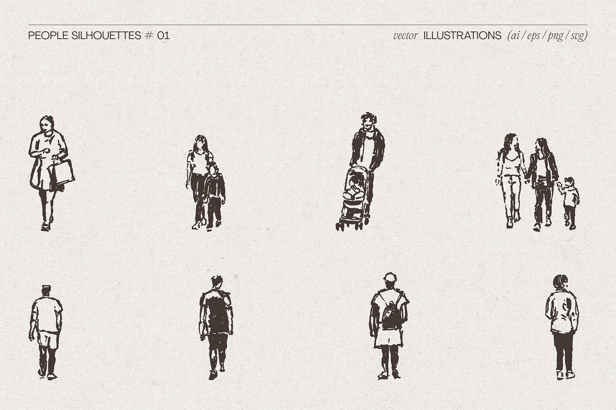 Urban People Silhouette Illustration, a Person Illustration by TheMountBirdStudio (Photo 3 of 9)