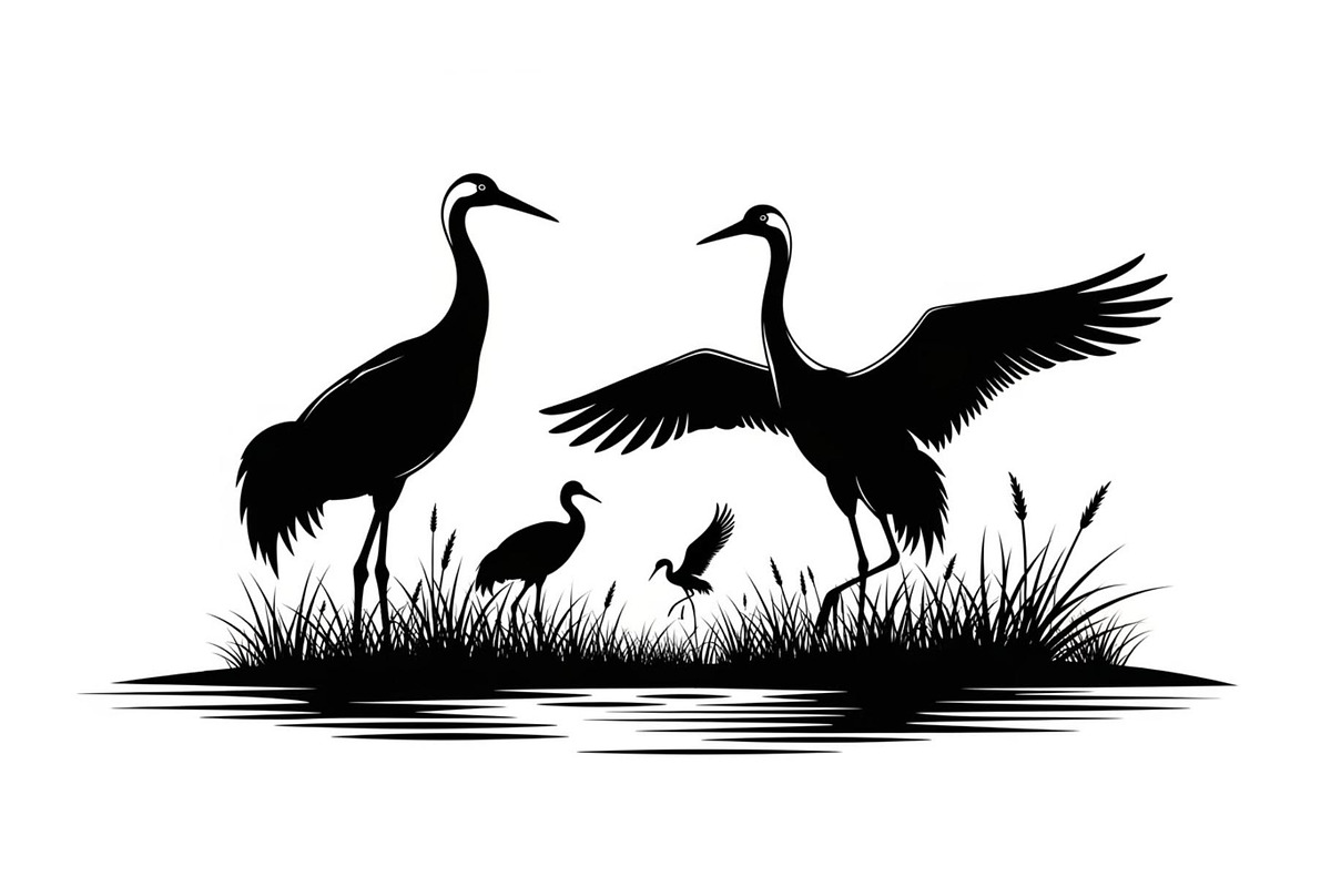 50 Heron Crane Silhouette Bundle, an Illustration by Amazin_art (Photo 37 of 39)