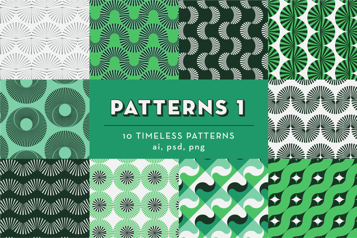 PATTERNS 1: 10 Geometric Patterns, a Pattern Graphic by kloroform