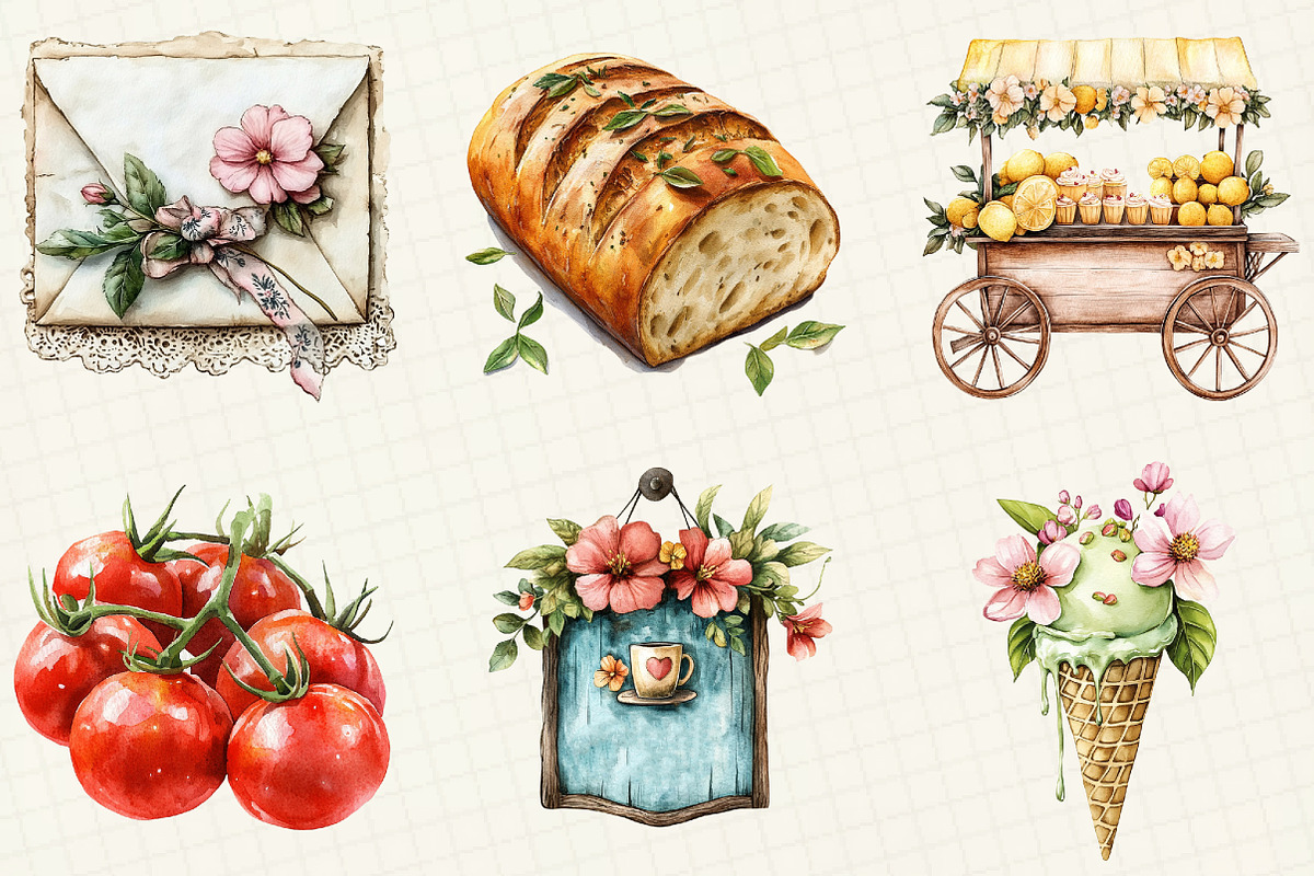 Italian Spring Clipart, an Illustration by OK Design (Photo 2 of 5)