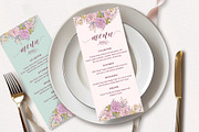 Roses Wedding Menu Template, an Invitation Template by Shwet Art (Thumbnail 1 of 5)