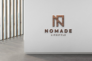 Logo Mockup Sign 3D Hall Office