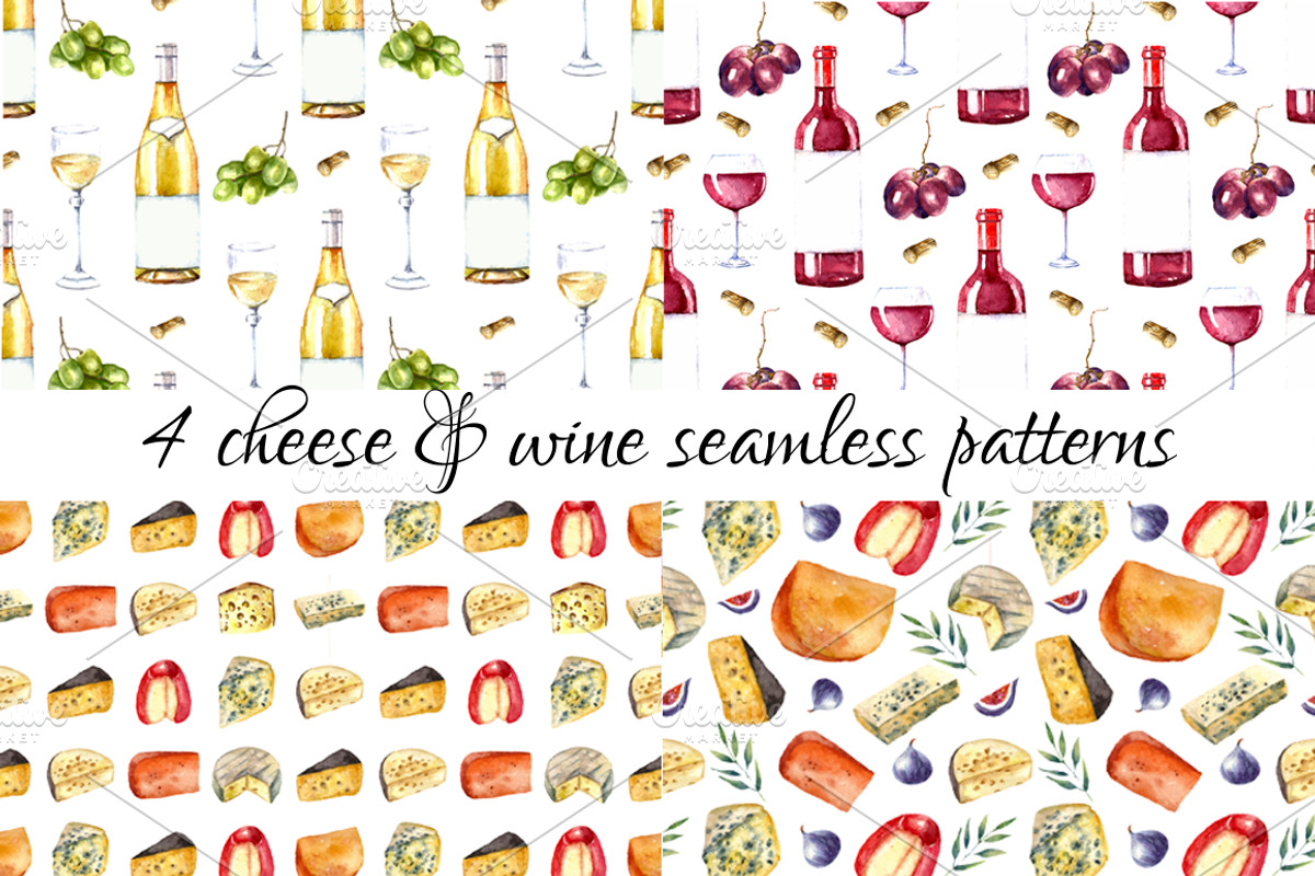 Wine and winery products watercolor, a Food Illustration by Vikeriya (Photo 8 of 8)