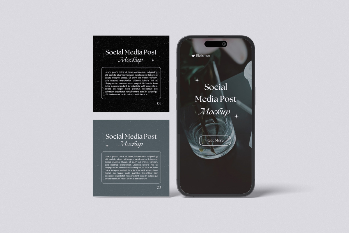 Social Media Post Mockup Bundle Set, an Advertising Mockup by Rielismee (Photo 4 of 5)