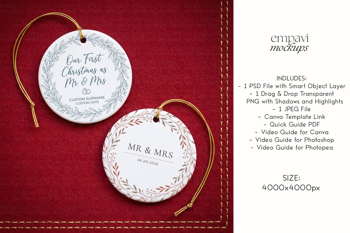 Ornament Mockup Set of 2, a Household Mockup by EmpaviMockups (Photo 5 of 5)
