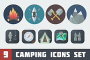 Flat Camping Icons Set, an Icon by Alex Serada (Thumbnail 1 of 3)
