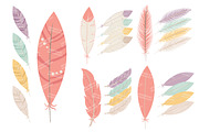 Vintage Pink Feathers Vector Clipart, an Illustration by Amanda Ilkov (Thumbnail 3 of 4)
