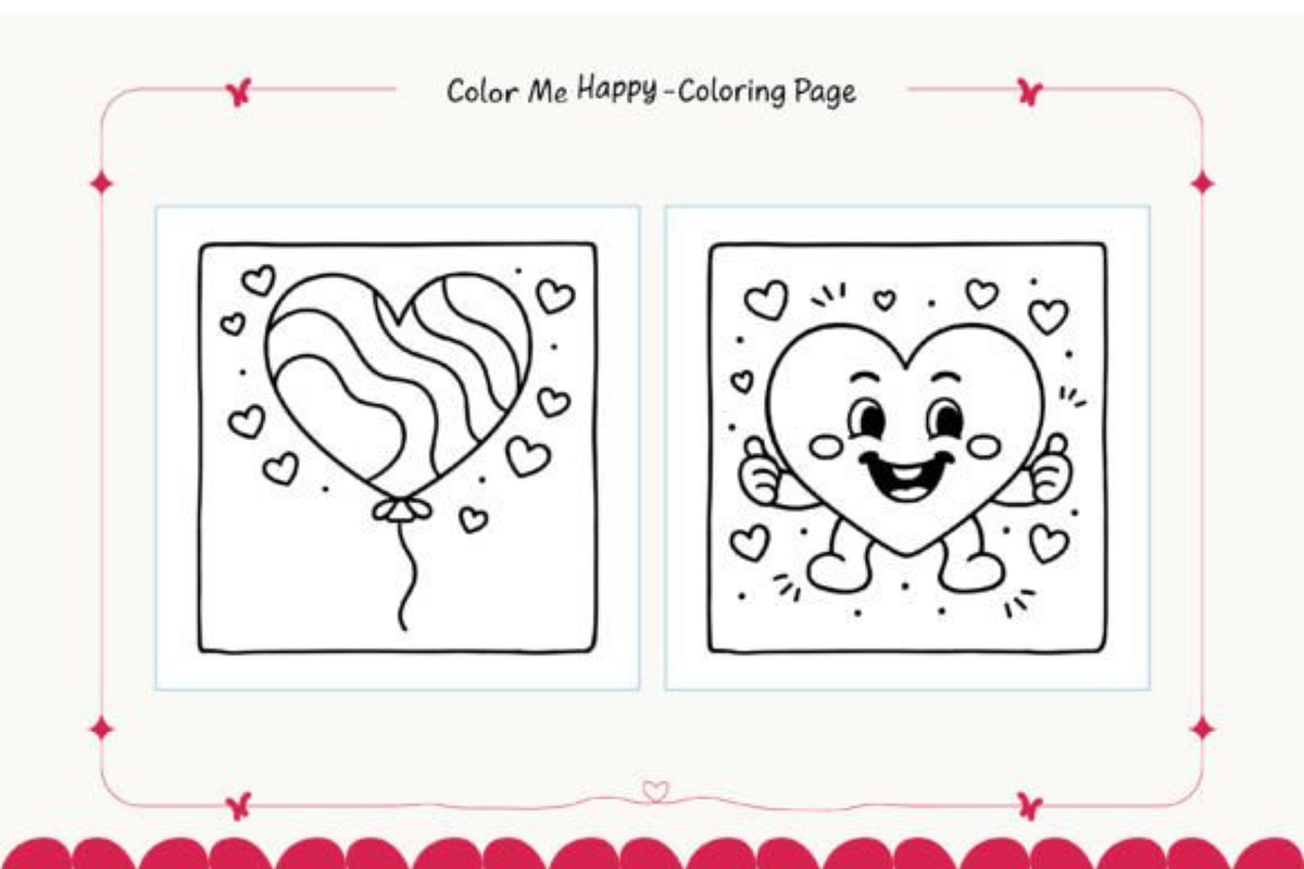 Valentine's Day Coloring Pages Bold, a Seasonal Illustration by Akrinity Digital (Photo 6 of 8)