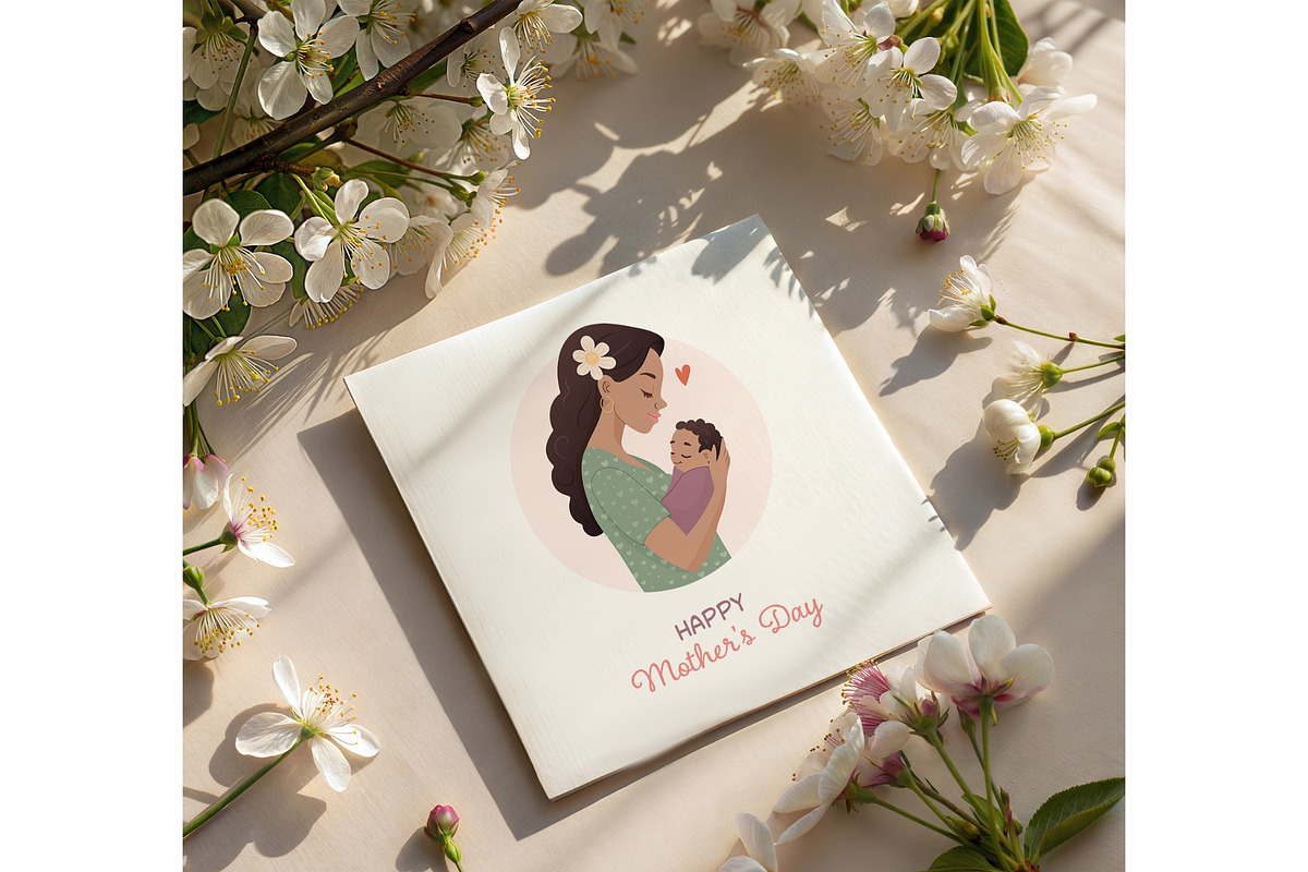 Mother’s Day Clipart – Black Mom, a Person Illustration by Bielousova Art (Photo 6 of 6)