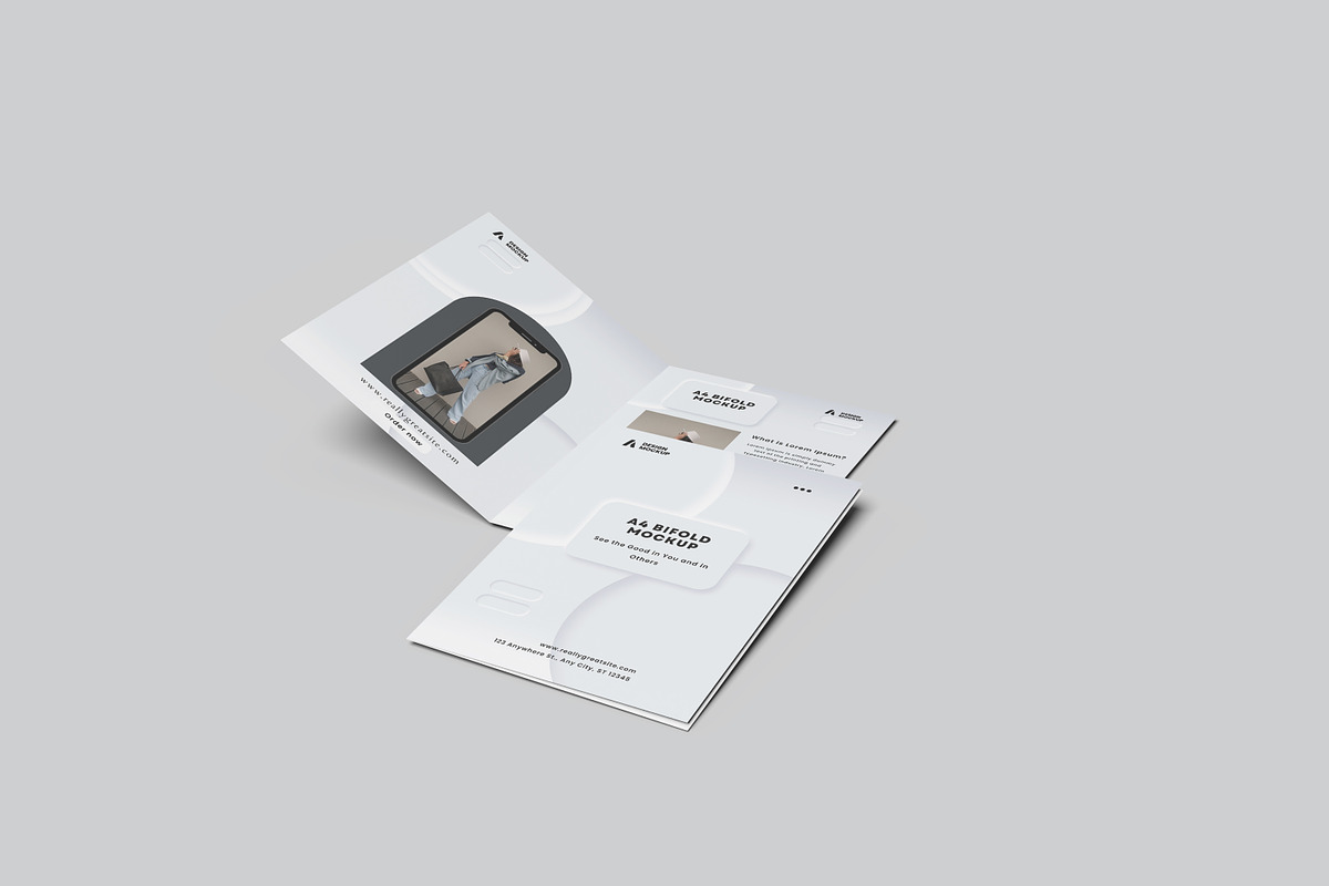 A4 Bifold Mockup, a Print Template by mahhyud (Photo 7 of 7)
