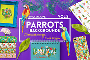 Parrots Tropical Patterns, T-shirts, an Illustration by Anna Studio (Thumbnail 1 of 5)