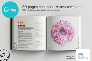 Square Donuts Recipes Canva Template