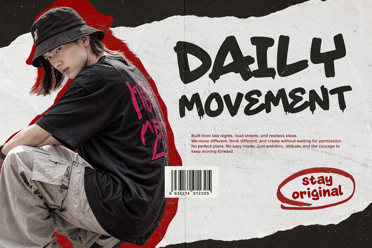 Fisreps Jansoic – Streetwear Font, a Handwritten Font by Black Junst (Photo 2 of 7)