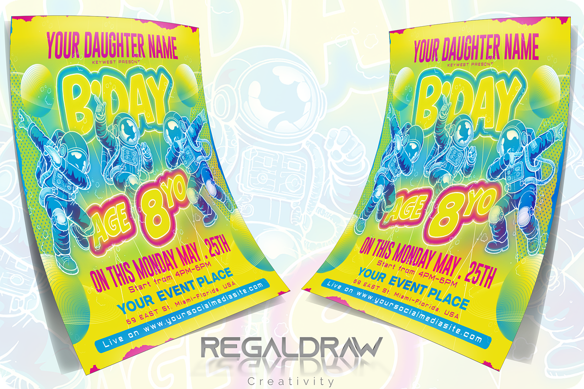 Birthday Flyer Template, a Flyer Template by regalDRAW (Photo 2 of 4)