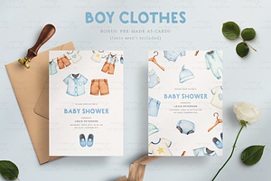 Boy Clothes Watercolor Clip Arts