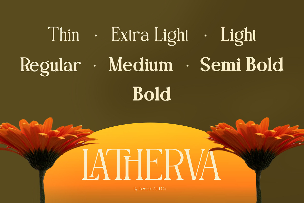 Latherva - Elegant Serif Family Font, a Serif Font by Flawless And Co (Photo 3 of 10)