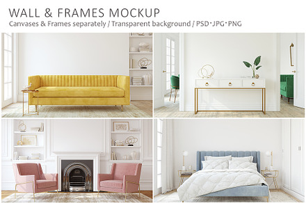 COLORFUL HOME Wall&Frame Mockup, a Poster Template by MyHomeMockups