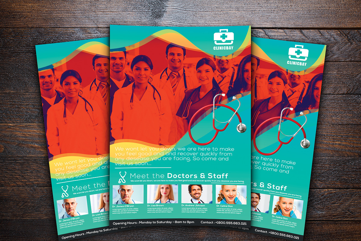 Health Clinic Flyer, a Card Template by Design Addict (Photo 2 of 2)