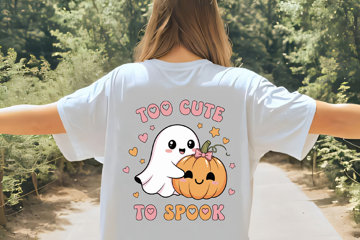 Too Cute to Spook Ghost & Pumpkin, an Illustration by CrexoraLab (Photo 3 of 4)