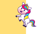 Cute Unicorn Standing Cartoon, an Animal Illustration by Artstorystudio (Thumbnail 3 of 3)