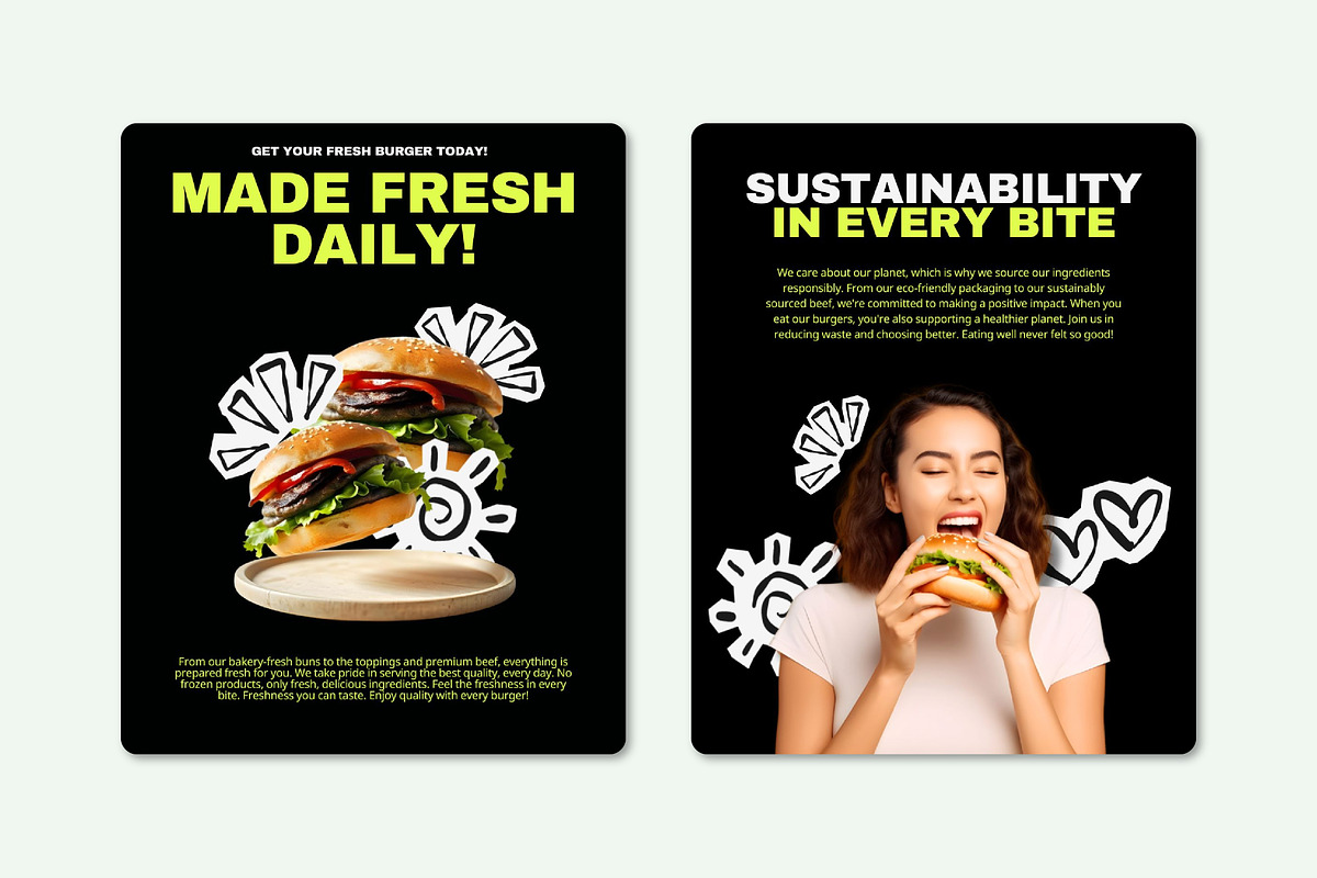 Canva Fast Food & Burger Brand Kit, a Design Template by SecondBrain Store (Photo 7 of 10)