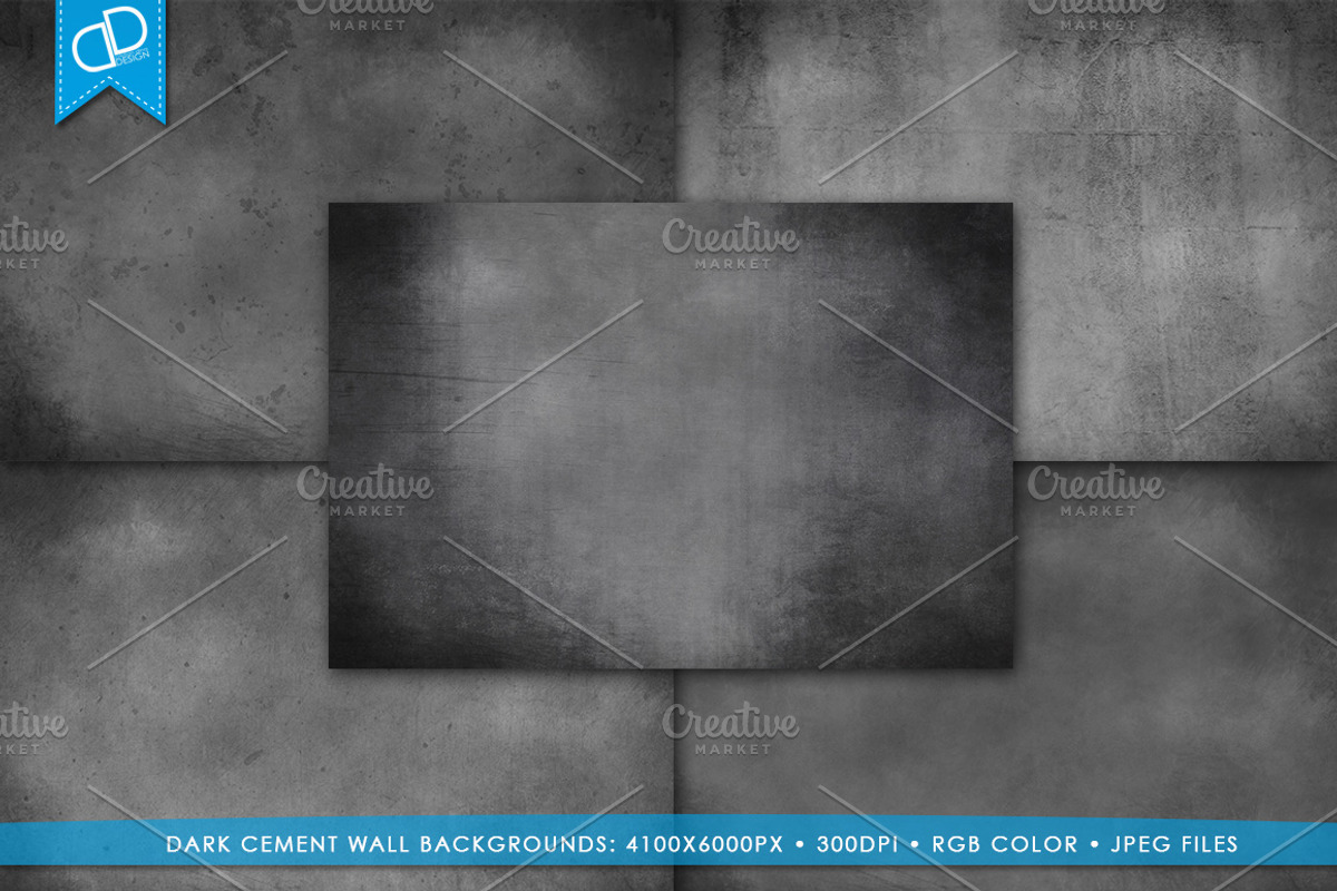 Dark Grunge Cement Wall Backgrounds, a Texture Graphic by cDDesign (Photo 1 of 5)