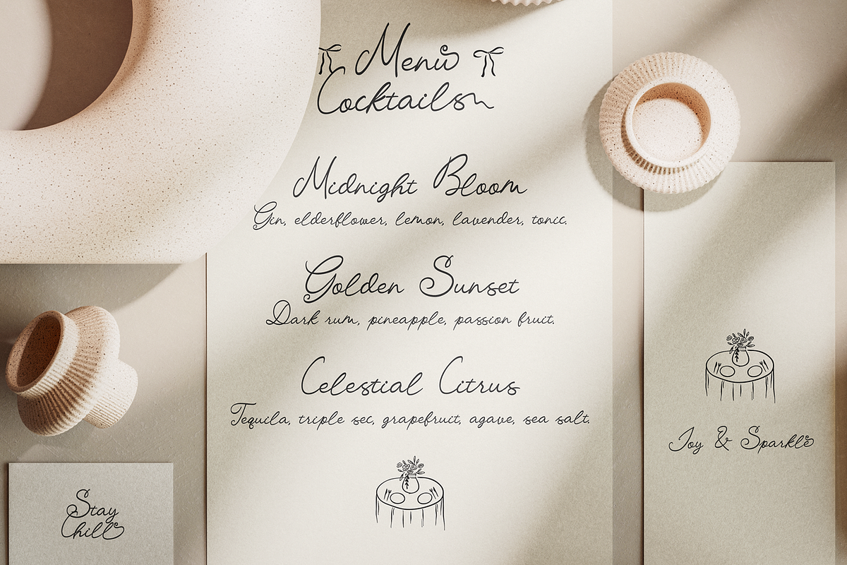 Sparkle Cheers | Whimsical Font, a Script Font by Jolicia Type (Photo 2 of 15)