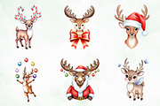 Quirky Reindeer Funny Moose Clipart, an Illustration by Creative Art (Thumbnail 2 of 9)