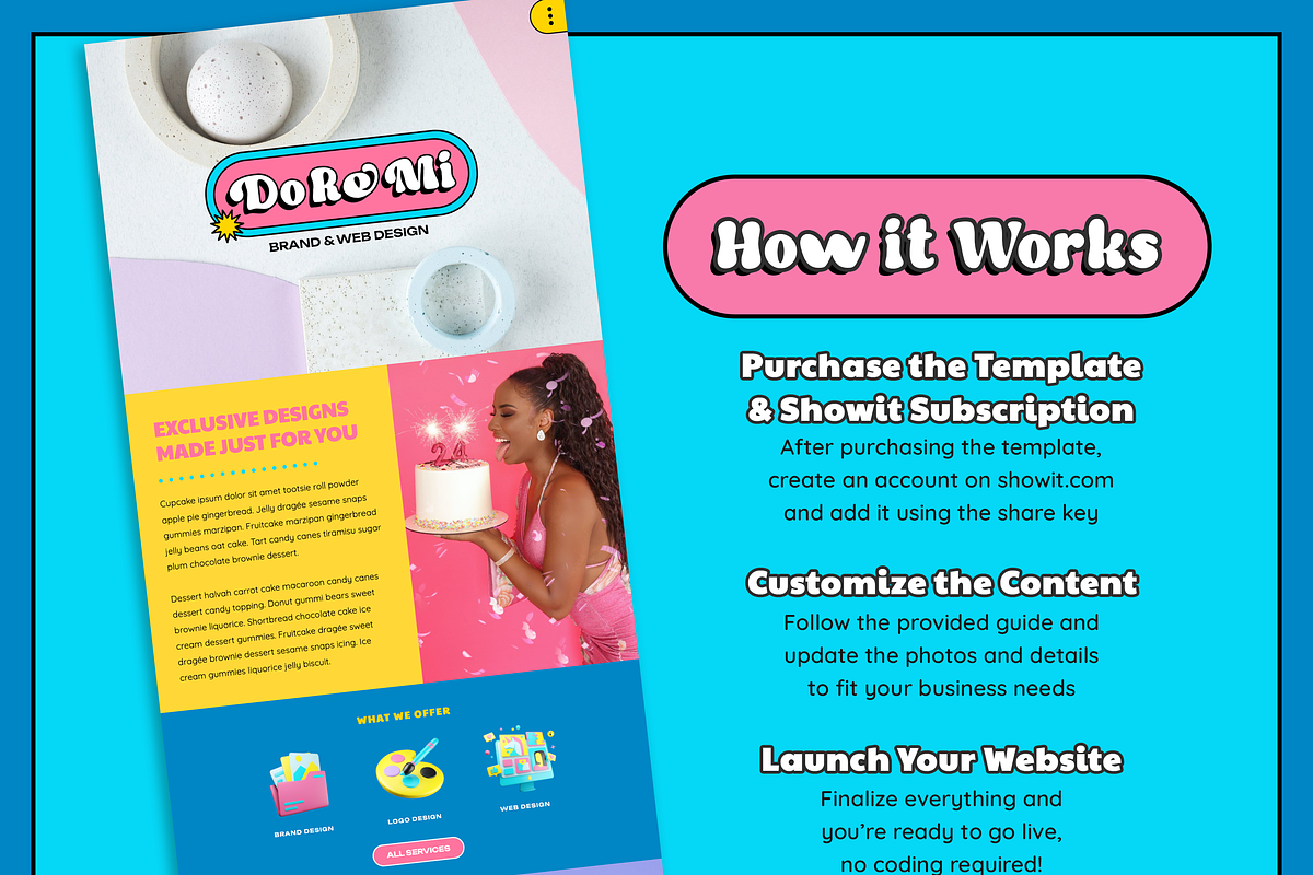 DoReMi Showit Website Template, a Websites & App Template by Flat Icons (Photo 2 of 10)