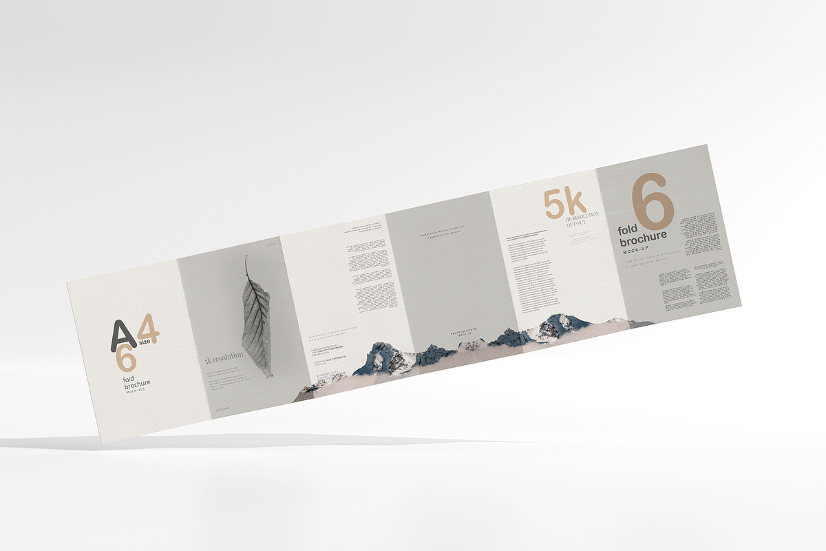 A4 Size Six Fold Brochure Mockup, a Print Template by pmvch (Photo 4 of 20)