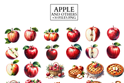 Apple Clipart Set Watercolor PNG, a Food Illustration by VM PARTYS  BY TAIRUMA (Thumbnail 6 of 7)