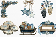 Watercolor Rustic Wooden Christmas, an Illustration by Canvas Craft (Thumbnail 4 of 8)