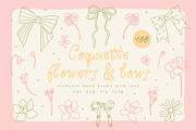 Coquette flowers & bows clip art, an Object Graphic by Cute Atelier (Thumbnail 1 of 9)