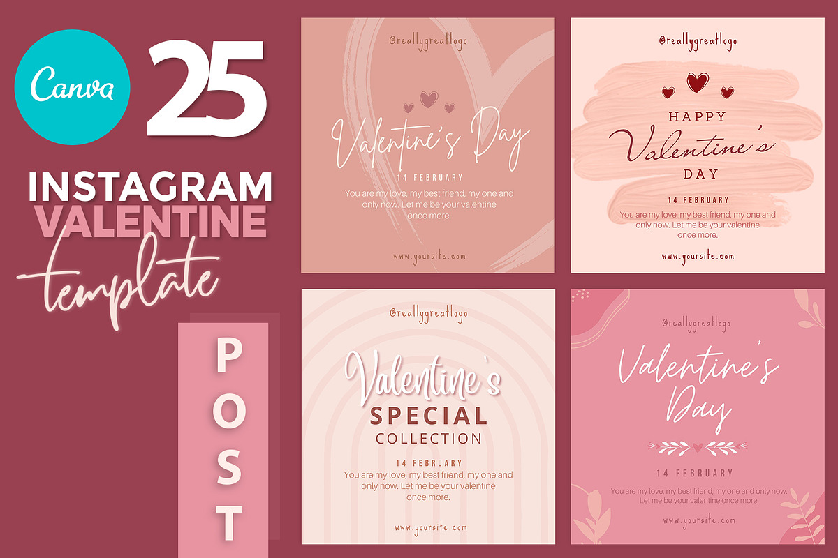 Canva instagram Valentine Template, a Social Media Template by illycreative (Photo 1 of 5)