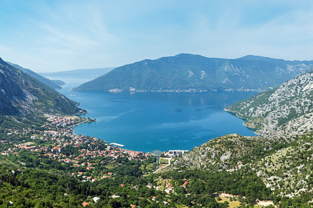 Kotor town on coast  (Montenegro, Bay of Kotor), a Nature Photo by YuriyB