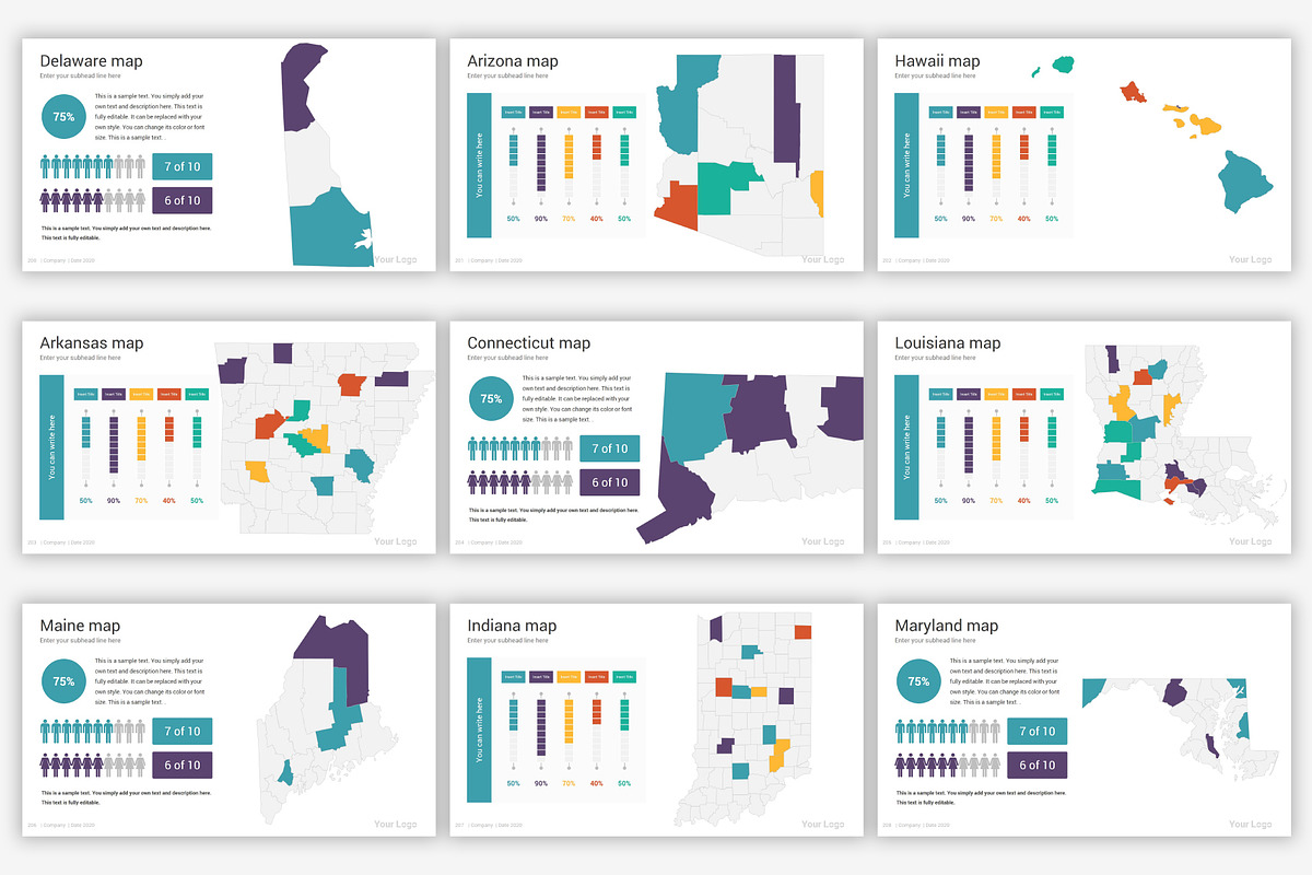 Maps PowerPoint infographics, a Presentation Template by SlideOne (Photo 27 of 31)
