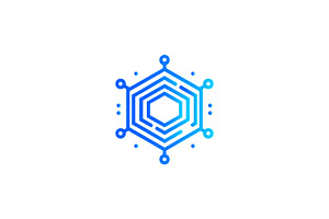 Digital tech hexagon modern logo, a Branding & Logo Template by Vectorium Studio