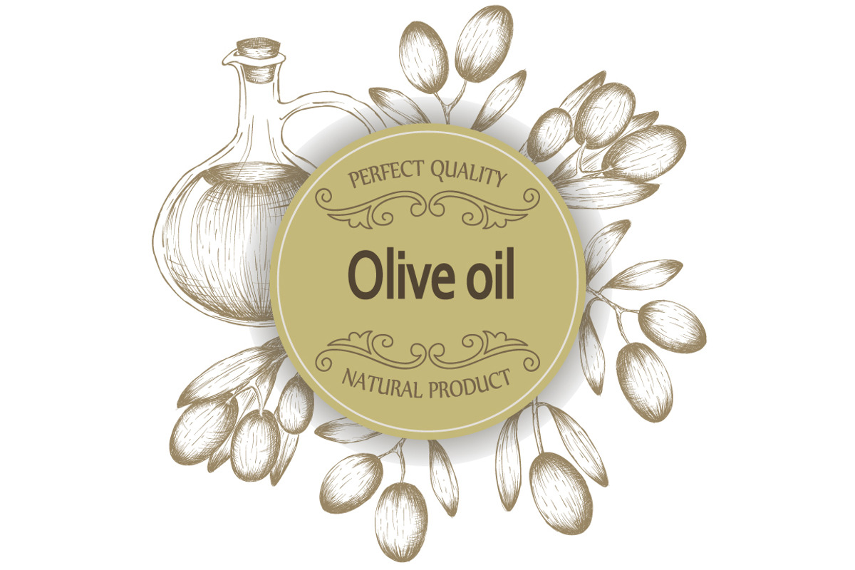 Olive oil hand drawn design elements, a Food Illustration by Tierre3012 (Photo 2 of 4)
